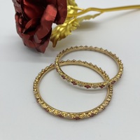 Yellow Gold Bangle Bracelet 18.60gms 18kt Gold, Cz Stone & Rubies. 2 of 2