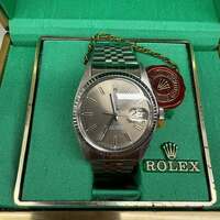 Rolex Datejust 36 Steel White Gold Bezel Silver Dial, Mens Watch 16014 - 1983